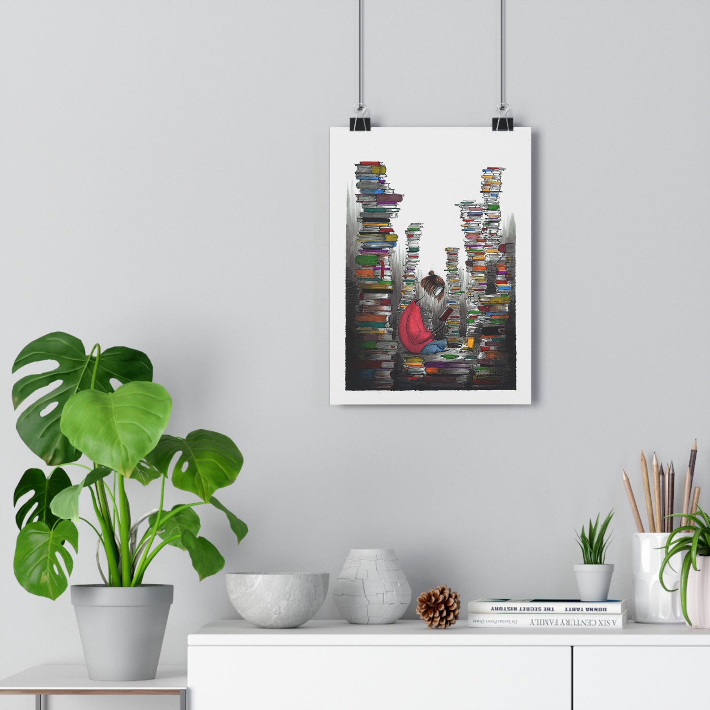 City of Books - Giclée Art Print - Book Lover's Wall Decor