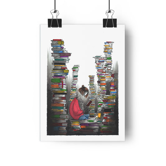 City of Books - Giclée Art Print - Book Lover's Wall Decor